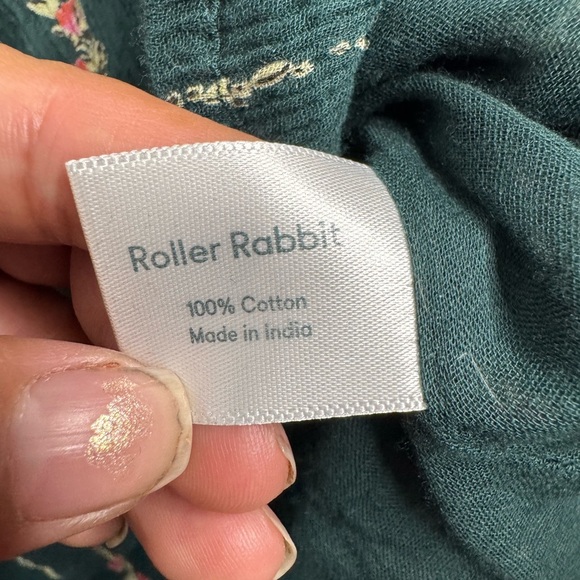 Roller Rabbit Garnet Mateaus Dark Green Stripe Cotton Dress - Picture 7 of 11